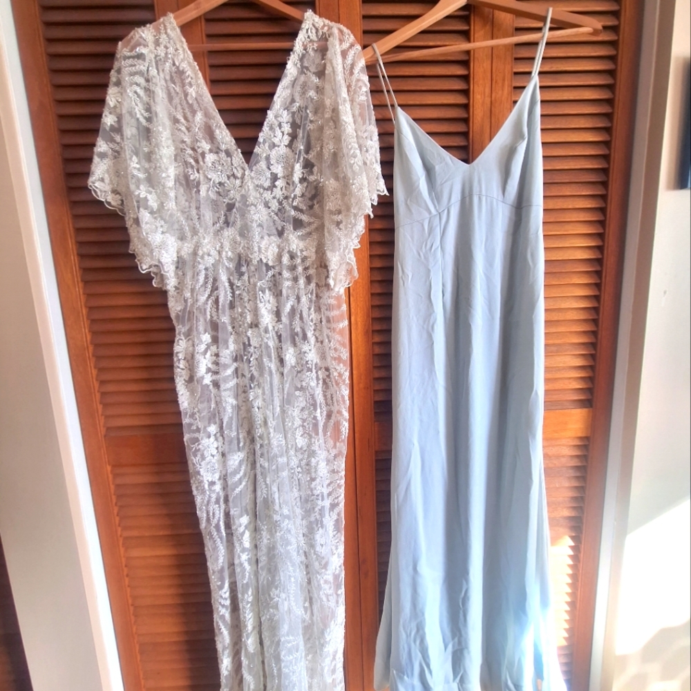 Gossamer vintage lace beading wedding dress